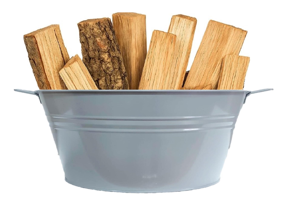 6087ELTGRY-WD Firewood Storage Bin with Handles