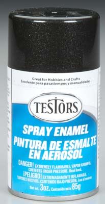 Testors Spray Finishing Enamel Black Metallic 3oz