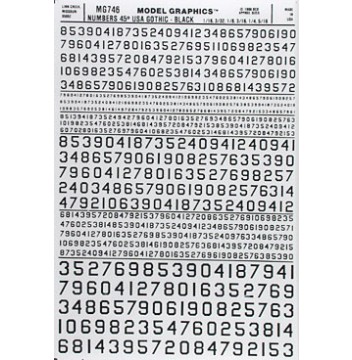 WOO746 45 in. Usa Gothic Numbers, Black
