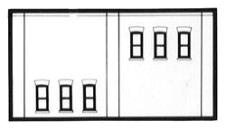 DPM60123 N Two Story 6 Windows