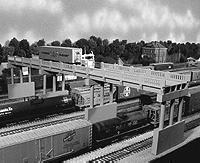 150 ft. HO Highway Overpass with 4 Piers Railroad Bridge