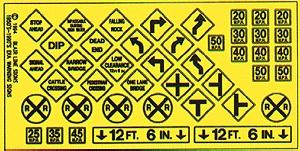 BLR107 HO Highway Signs Warning No.3