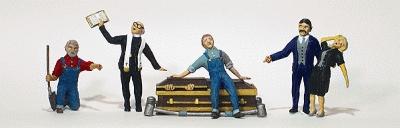 WOO1868 HO Scale Graveside Service People with Casket