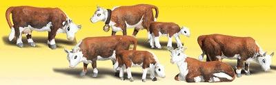 N Scale Hereford Cows