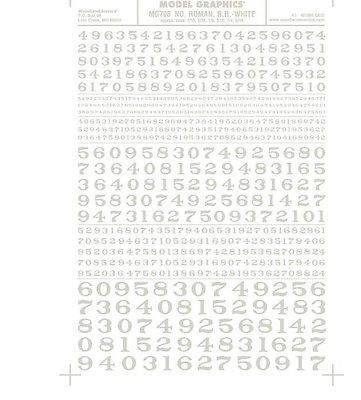 WOO708 Dry Transfer Roman Numbers, White
