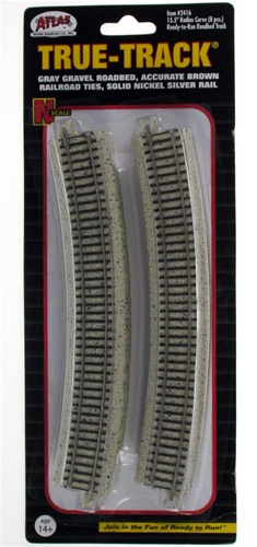 Picture of Atlas ATL2416 15.5 in. N Type Truck Type Curved Road Bed Track