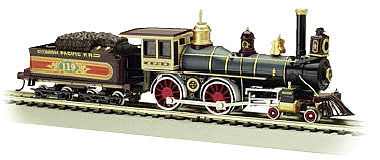 BAC51002 HO Scale No.119 4-4-0 Union Pacific American Steam Engine & Wood Load -  BACHMANN
