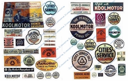 Picture of JL Innovative Design JLI234 1930s-1950s Cities Service Vintage Gas Station Signs Posters