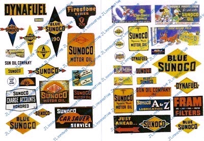 Picture of JL Innovative Design JLI237 1940s-1950s Sunoco Vintage Gas Station Signs Posters