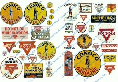 Picture of JL Innovative Design JLI239 1930s-1950s Conoco Vintage Gas Station Signs Posters