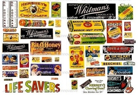 Picture of JL Innovative Design JLI266 1930s-1950s Vintage Candy Signs Posters