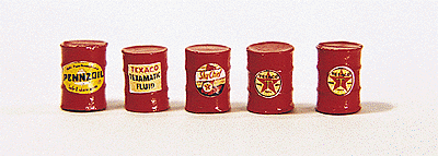 JLI313 Custom Oil Barrels Gas Station, Red