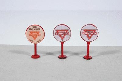 JLI469 Vintage Conoco Gas Station Curb Signs