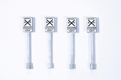 JLI854 Private Rail Road Crossing Signs, 4 per Pack
