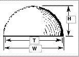 PLS95842 VHH-14, 0.43 in. Hemispherical Head Domes - Pack of 5