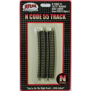 Picture of Atlas Track ATL2025 18.75 in. N Code 55 Track&#44; Radius Half Curve