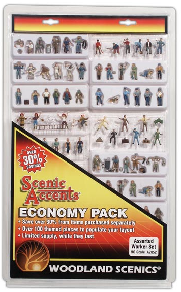 WOO2052 HO Worker Set, Assorted