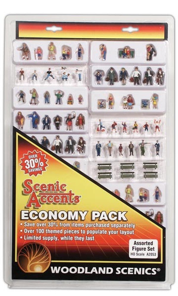 WOO2053 HO Figure Economy Set, Assorted