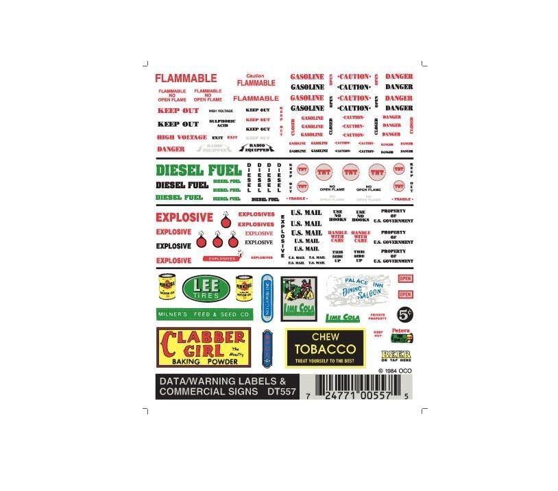 WOO557 Data, Warning Labels & Comm Sig