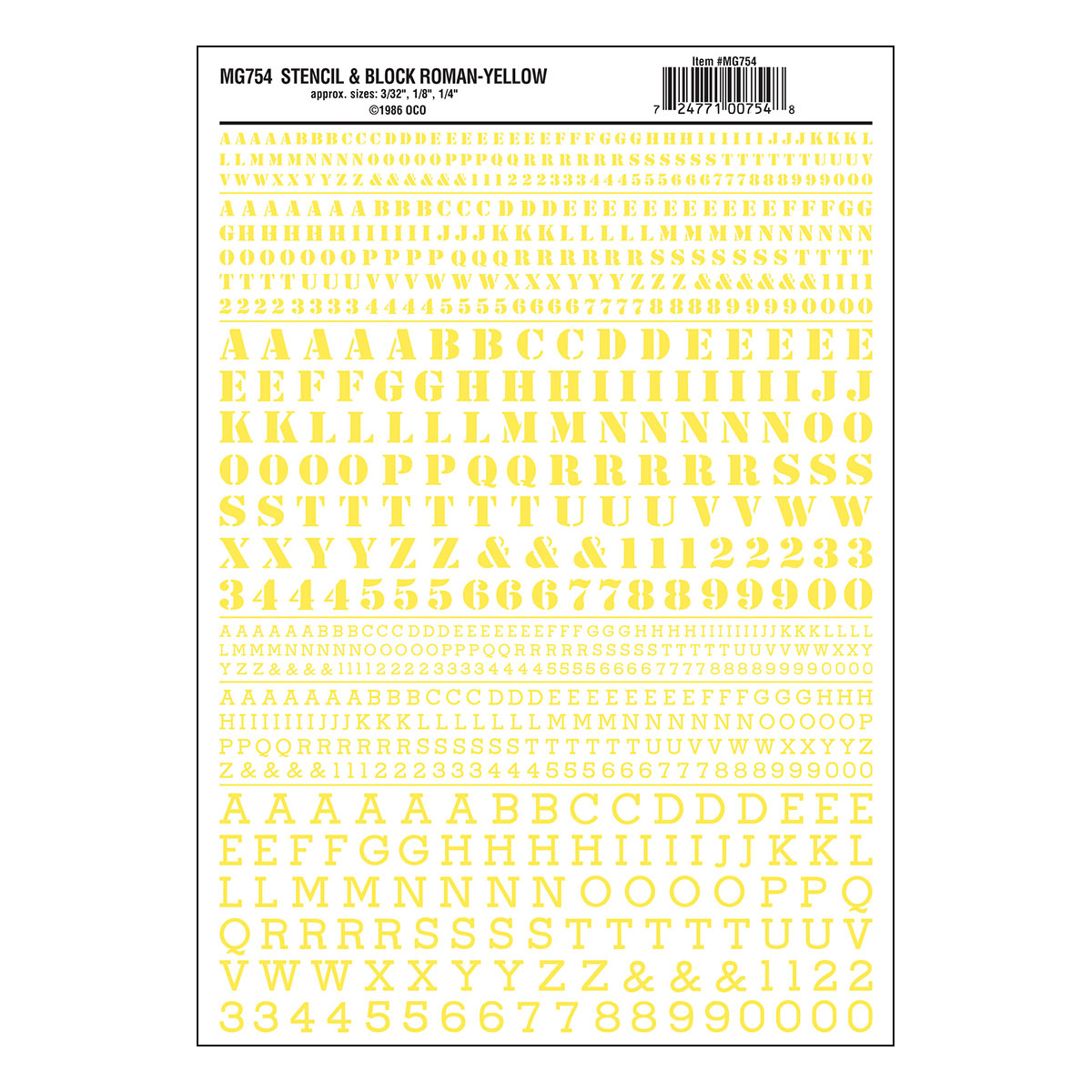 WOO754 Stencil & Block Roman - Yellow