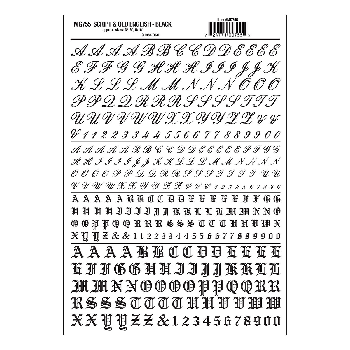 WOO755 Script & Old English - Black