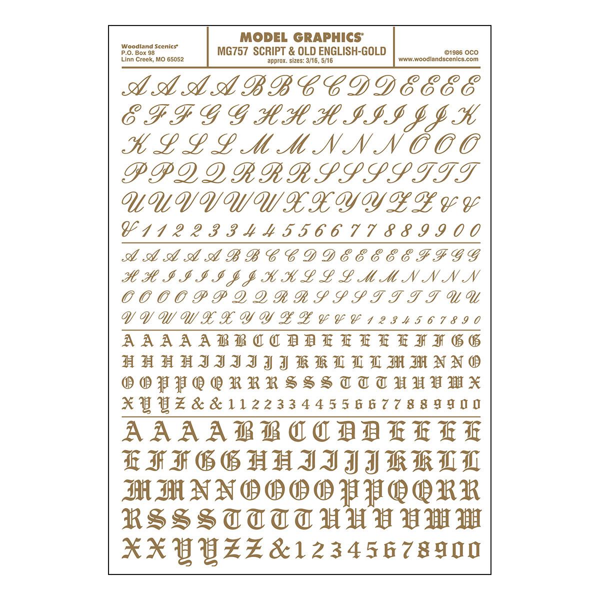 WOO757 Script & Old English - Gold