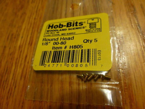 WOO805 0.12 in. 0-80 Roundhead Screws Brass - 5 per Pack