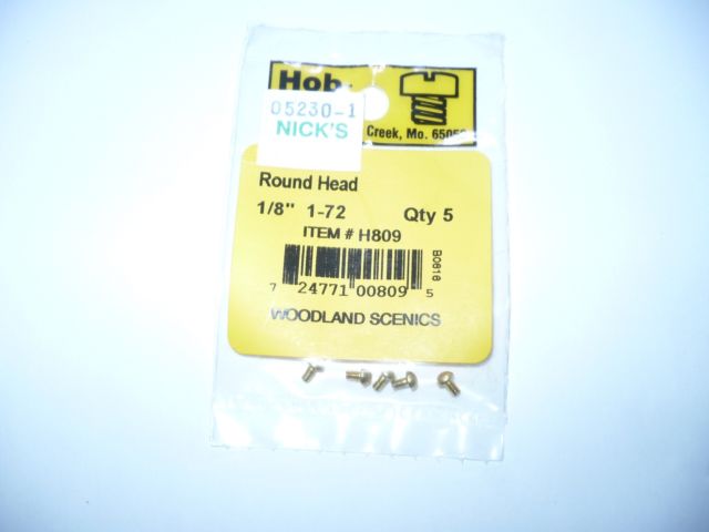 WOO809 0.12 in. 1-72 Round Head Screws - 5 per Pack