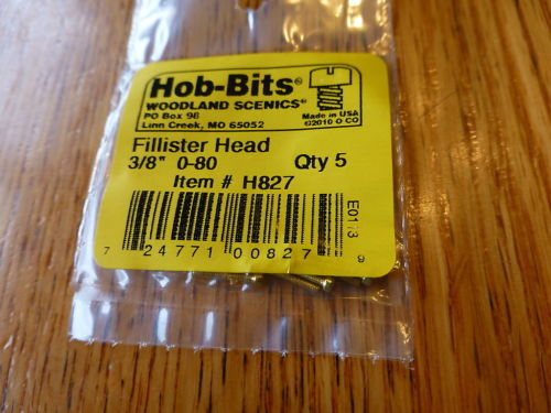 WOO827 0.37 in. 0-80 Fillister Head Screws - 5 per Pack