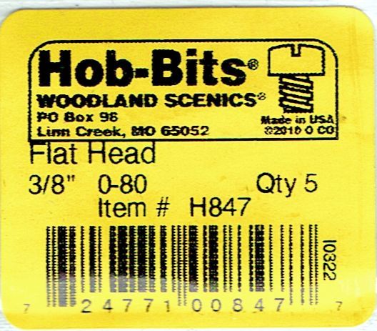 WOO847 0.37 in. 0-80 Flat Head Screws - 5 per Pack
