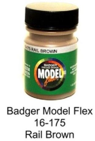 Picture of Badger BAD16175 Modelflex Railroad Color Acrylic Paint Bottle - Rail Brown