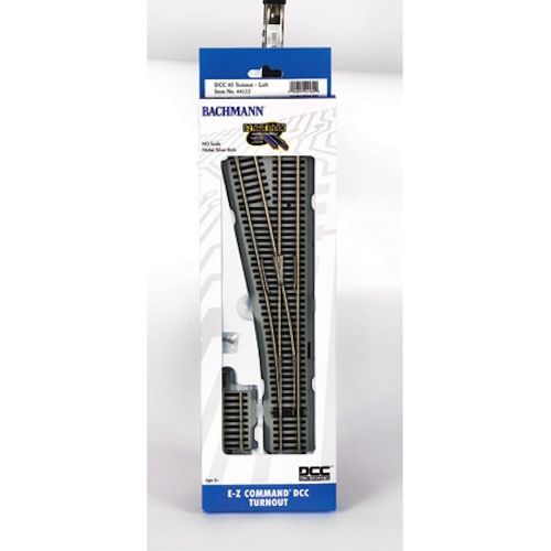 BAC44132 HO Scale Left-Hand Turnout DCC Command E-Z Track