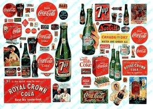 Picture of JL Innovative Design JLI697 N Scale 1930s-1950s Vintage Soft Drink Signs