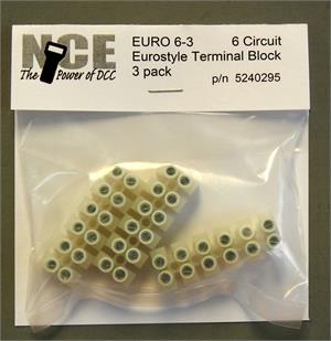 0295 DCC 6 Circuit Eurostyle Terminal Strip, Pack of 3