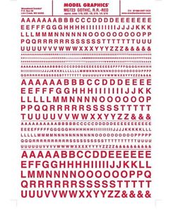 WOO723 Dry Transfer Gothic Letters - Red