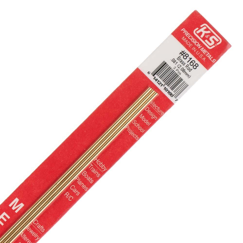 K-S8168 0.08 in. Solid Brass Rod