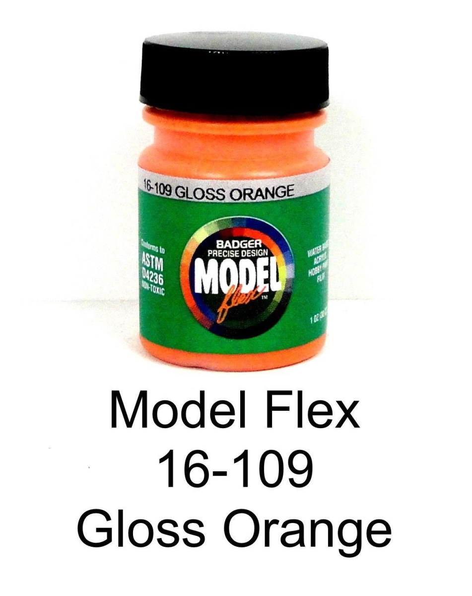 Picture of Badger Airbrush BAD16109 Gloss Orange Acrylic Paint Bottle&#44; Orange