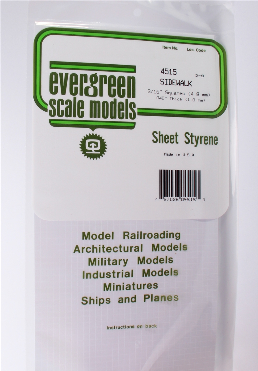 EVG4515 0.19 in. Sidewalk Styrene Plastic White Sheet
