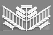 PLS90698 O-Scale 1-48 Deck Railing with Stairs