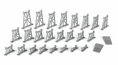 BAC42523 N Scale Model Railroad Bridge Graduated Trestle Set - 26 Pieces