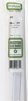 EVG371 080 x 375 in. Plastic Styrene Strips