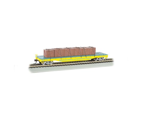 Picture of Bachmann BAC16605 HO Flat Car with Crate&#44; Yellow