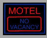 MNT75E1601 HO Electro Luminescent Neon Motel No Vacancy Sign