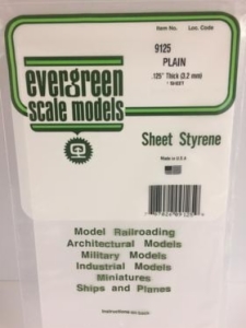 EVG9125 0.125 in. Plain Opaque White Polystyrene Sheet
