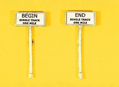 JLI840 Begin & End Single Track Signs - Pack of 2