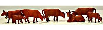 Picture of Model Power MDP5732 HO Scale Cows & Calves - Brown