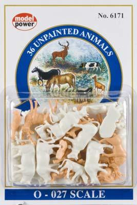 Picture of Model Power MDP6171 36 Piece O Scale Unpainted Animals Figures