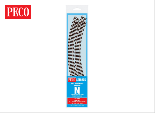 PCOST-3012 N No. 1 228 mm Radius Double Curve Track