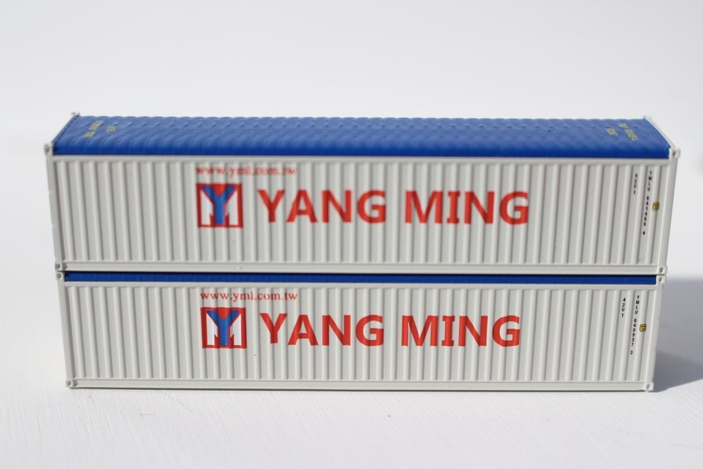 JTC402005 N 40 ft. Canvas & Open-Top Magnetic Containers, Yang Ming - Gray