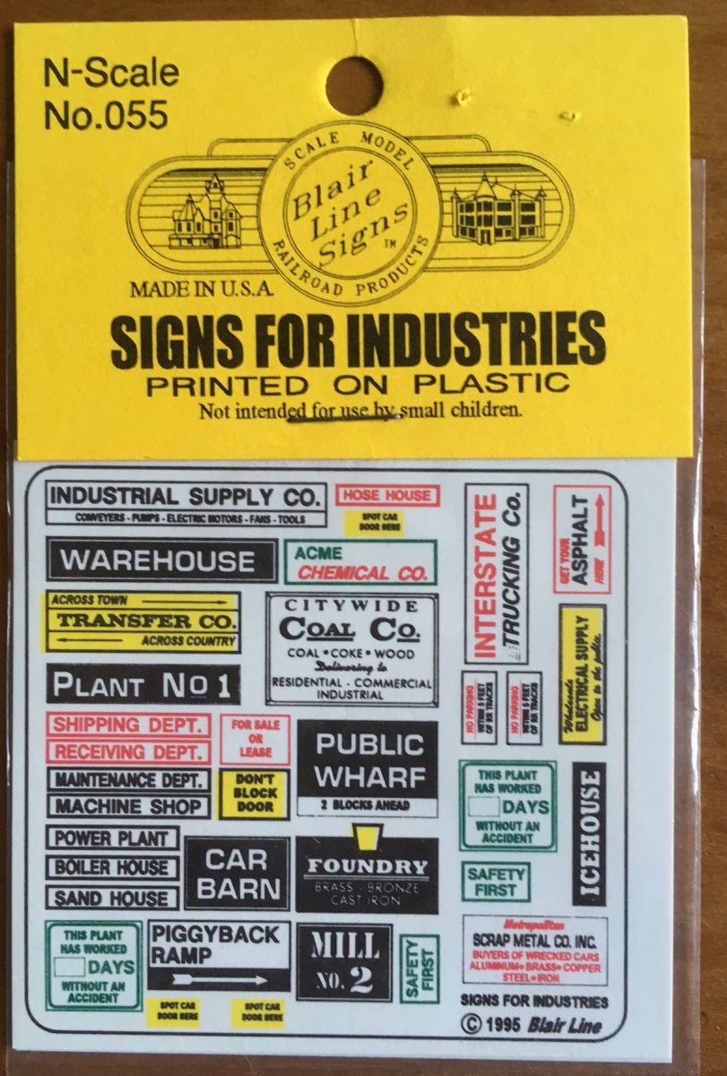 Picture of Blair Line BLR055 N Scale Industries & Manufacturing Sign